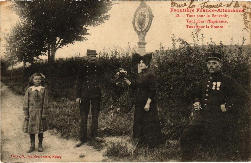 Carte postale ancienne Frontiere Franco Allemands