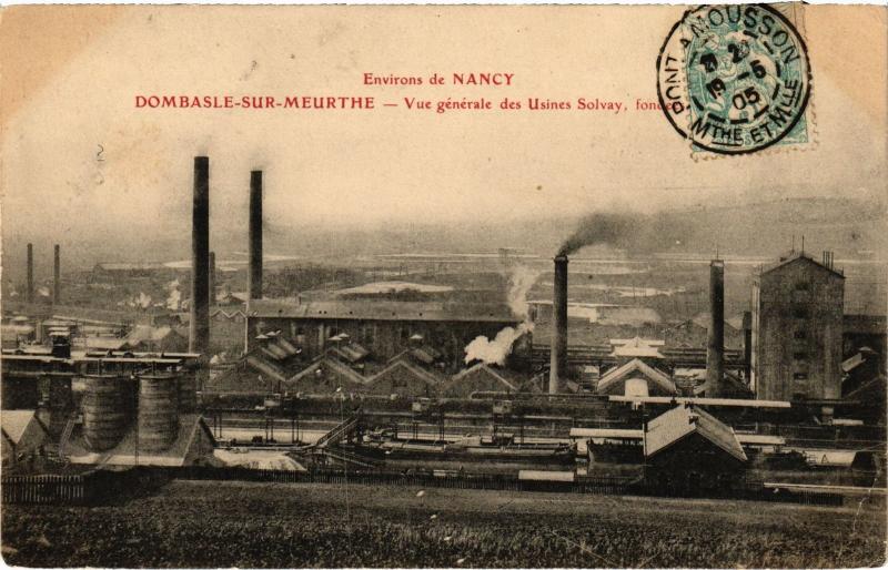 Carte postale ancienne Dombasle vue generale des Usines Solvay