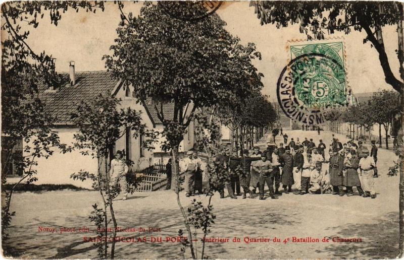 Carte postale ancienne St Nicolas du Port interieur du Quartier du 4e Bataillon