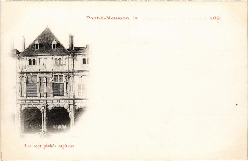 Carte postale ancienne Pont a Mousson les sept peches capitaux à Mousson