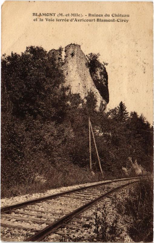 Carte postale ancienne Blamont Ruines du Chateau