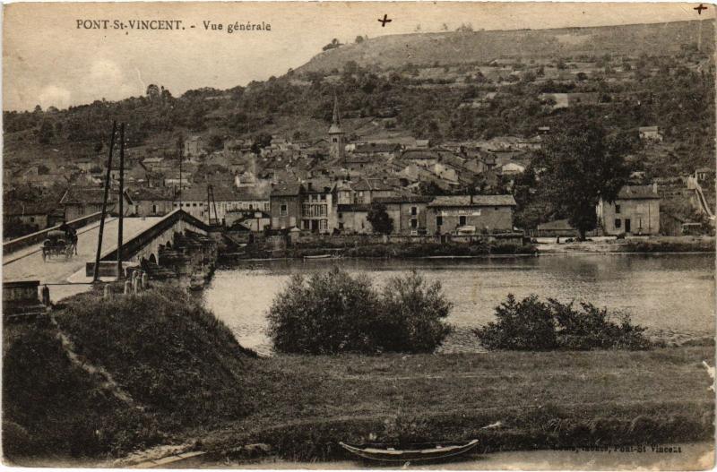 Carte postale ancienne Pont Saint-Vincent vue generale à Pont-Saint-Vincent
