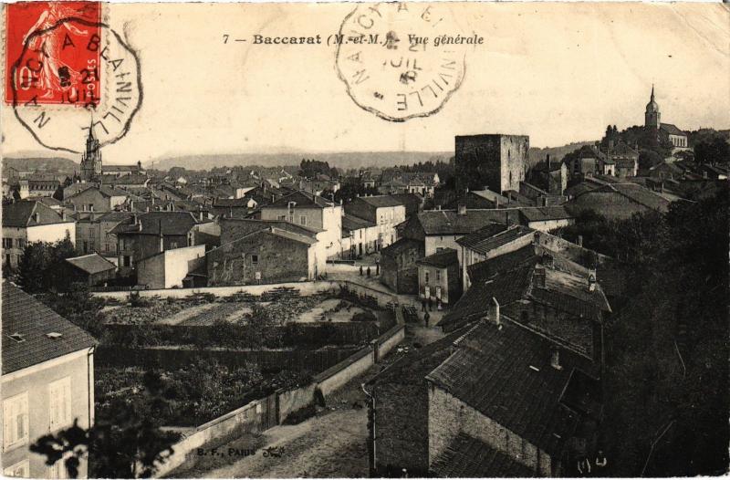 Carte postale ancienne Baccarat vue generale à Baccarat