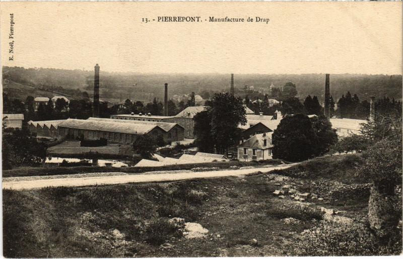 Carte postale ancienne Pierrepont Manufacture de Drap à Pierrepont