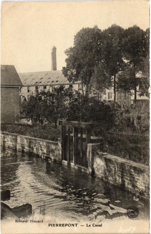 Carte postale ancienne Pierrepont le canal à Pierrepont