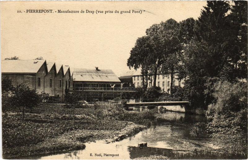 Carte postale ancienne Pierrepont Manufacture de Drap à Pierrepont