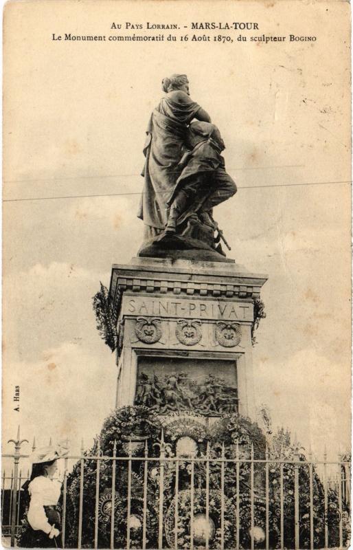 Carte postale ancienne Mars la Tour Monument commemoratif du 16 Aout 1870 à Mars-la-Tour