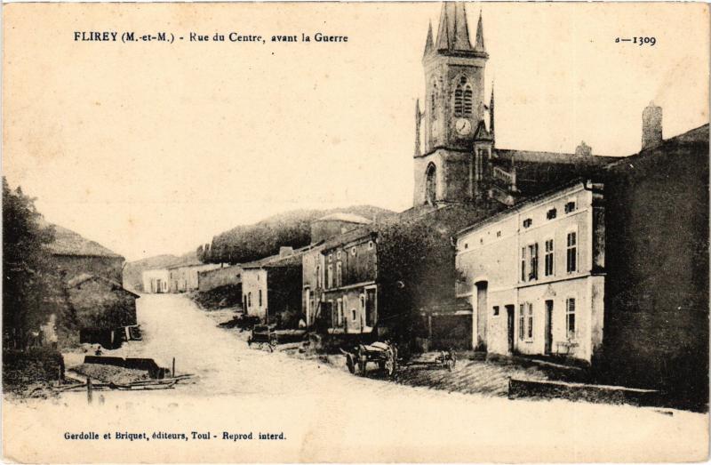 Carte postale ancienne Flirey Rue du Centre à Flirey