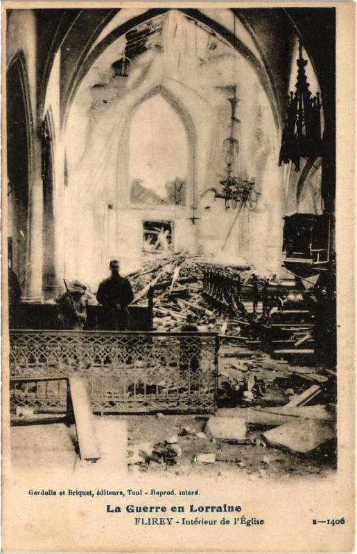 Carte postale ancienne Flirey interieur de l'Eglise à Flirey