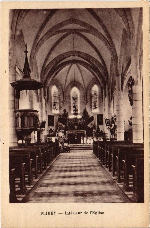 Carte postale ancienne Flirey interieur de l'Eglise à Flirey