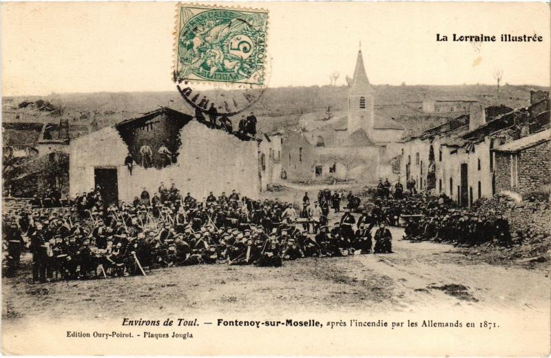 Carte postale ancienne Fontenoy apres l'incendie