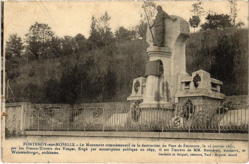 Carte postale ancienne Fontenoy Monument commemoratif du 16 Aout 1870