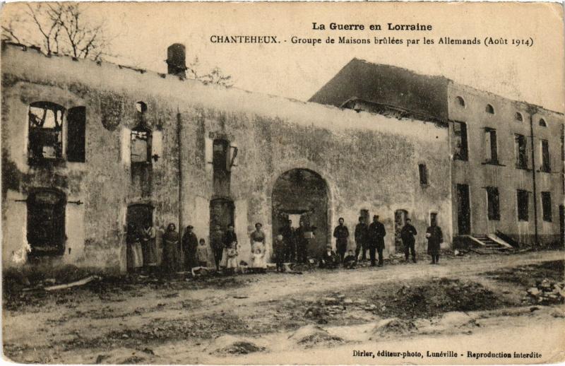 Carte postale ancienne Chanteheux Groupe de Maisons à Chanteheux