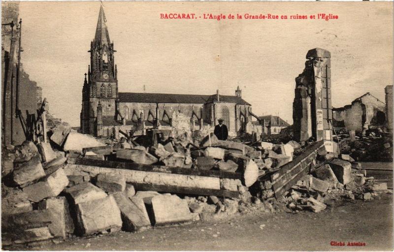 Carte postale ancienne Baccarat Angle de la Grande Rue à Baccarat