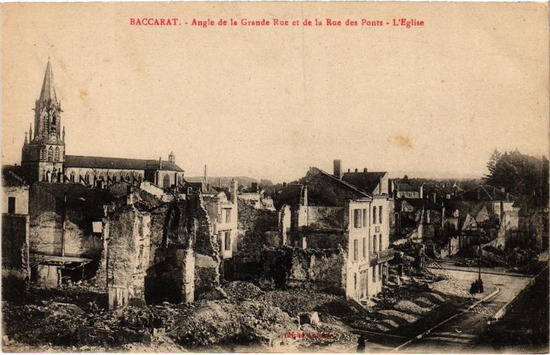 Carte postale ancienne Baccarat Angle de la Grande Rue à Baccarat