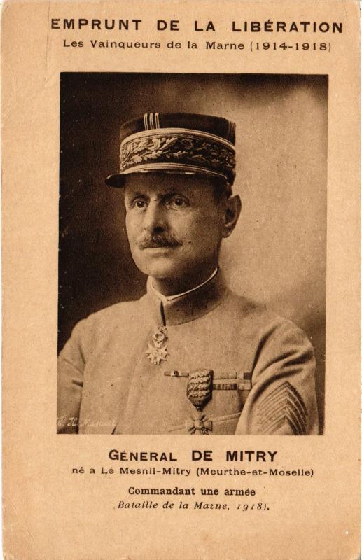 Carte postale ancienne General de Mitry