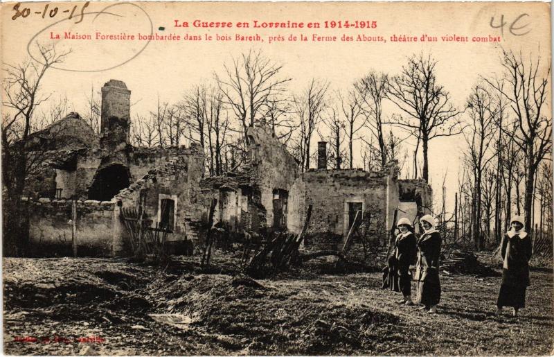 Carte postale ancienne Maison Forestiere bombardee