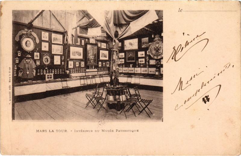 Carte postale ancienne Mars la Tour interieur du Musee Patriotique à Mars-la-Tour