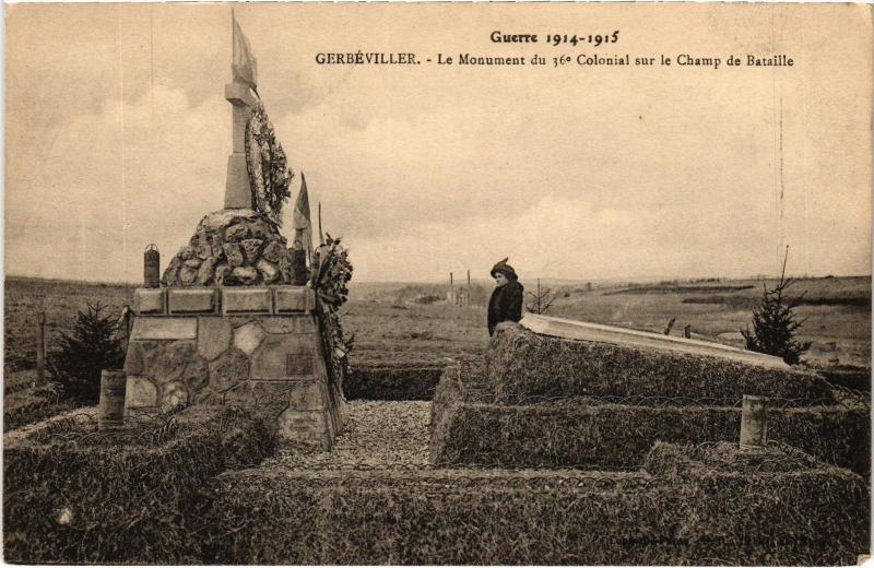 Carte postale ancienne Gerbeviller Monument du 36e Colonial
