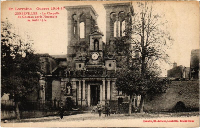 Carte postale ancienne Gerbeviller la chapelle du chateau