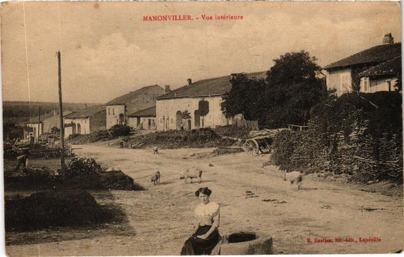 Carte postale ancienne Manonviller vue interieure à Manonville
