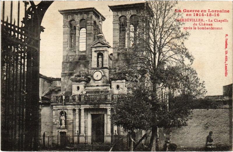 Carte postale ancienne Gerbeviller la chapelle du chateau