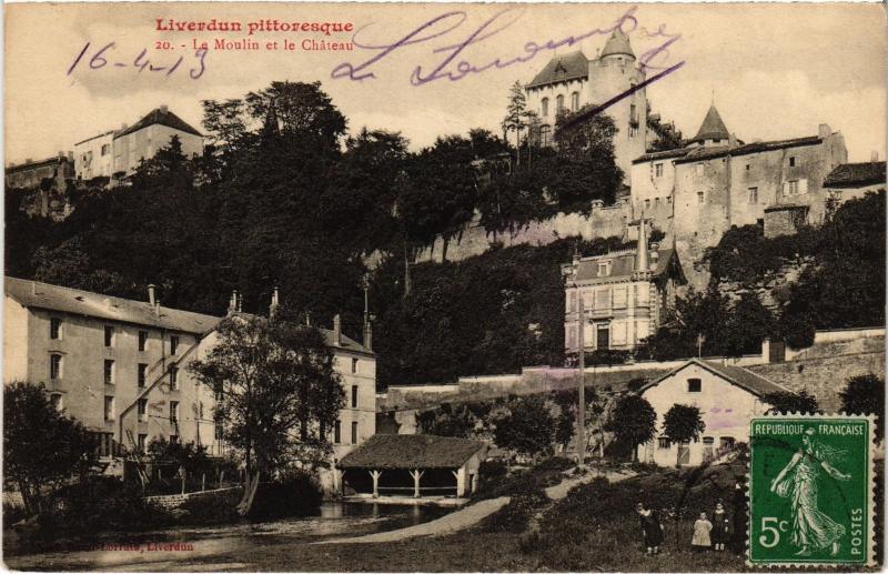 Carte postale ancienne Liverdun le Moulin et le chateau à Liverdun