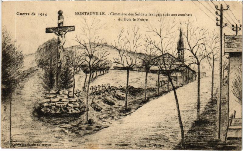 Carte postale ancienne Montauville Cimetiere des Soldats à Montauville