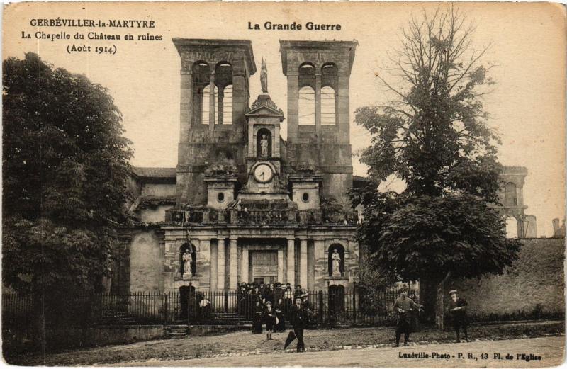 Carte postale ancienne Gerbeviller la chapelle du chateau