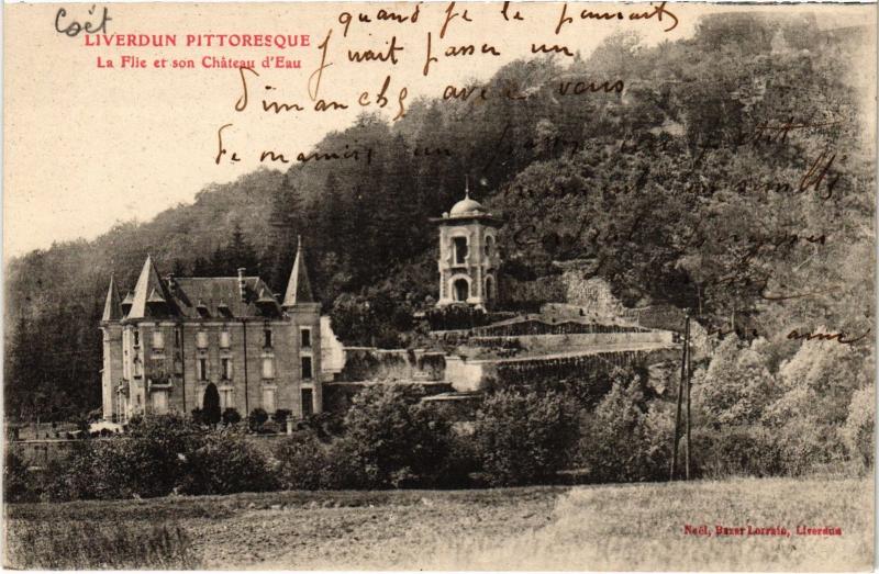 Carte postale ancienne Liverdun La Flie et son Chateau à Liverdun