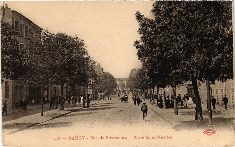 Carte postale ancienne Nancy Rue de Strasbourg à Nancy
