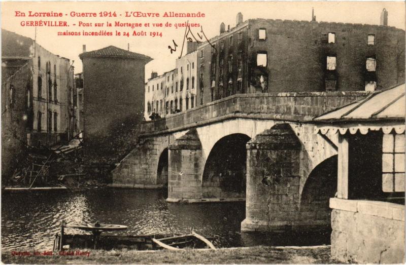 Carte postale ancienne Gerbeviller Pont sur la Mortagne
