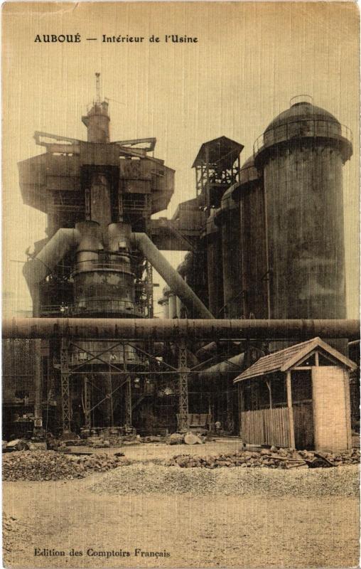 Carte postale ancienne Auboue interieur de l'Usine
