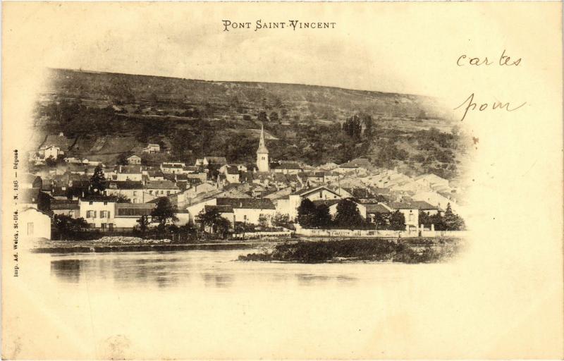 Carte postale ancienne Pont Saint-Vincent à Pont-Saint-Vincent
