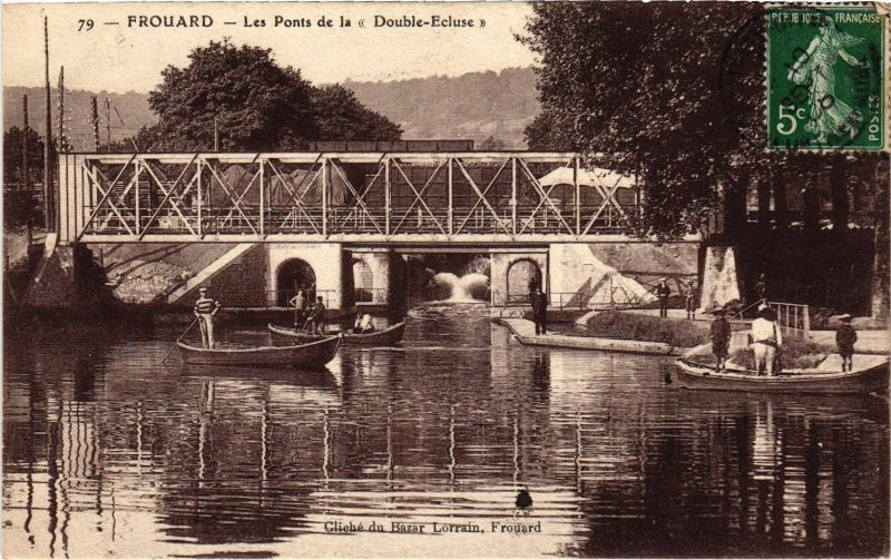 Carte postale ancienne Frouard Les Ponts de la Double Ecluse à Frouard