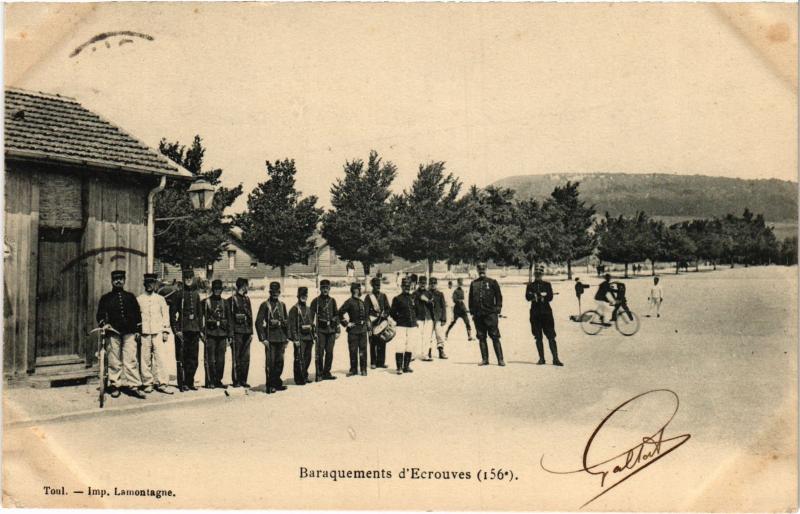 Carte postale ancienne Baraquements d'Ecrouves à Rouves