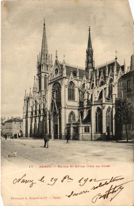 Carte postale ancienne Nancy Eglise Saint-Epvre à Nancy