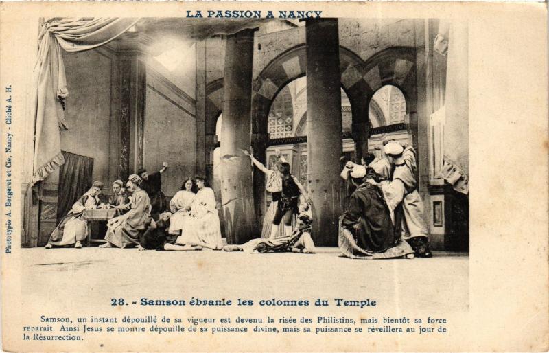 Carte postale ancienne Nancy Samson ebranle les colonnes du Temple à Nancy