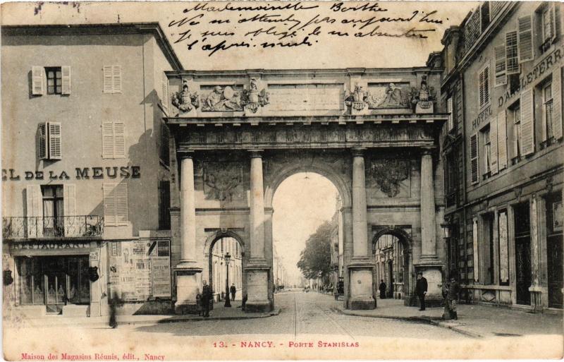 Carte postale ancienne Nancy Porte Stanislas à Nancy