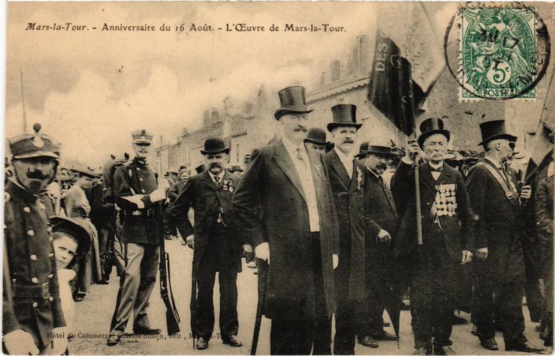 Carte postale ancienne Mars la Tour Anniversaire du 16 Aout à Mars-la-Tour