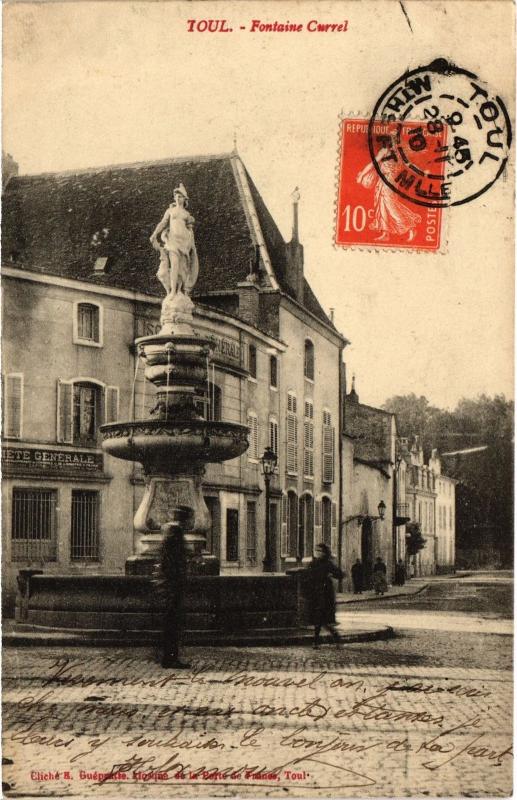 Carte postale ancienne Toul Fontaine Currel