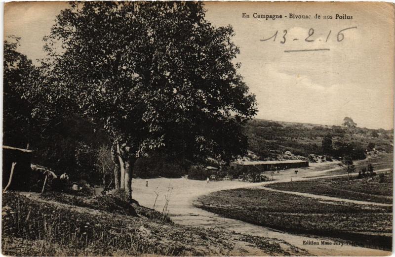 Carte postale ancienne Bivouac de nos Poilus