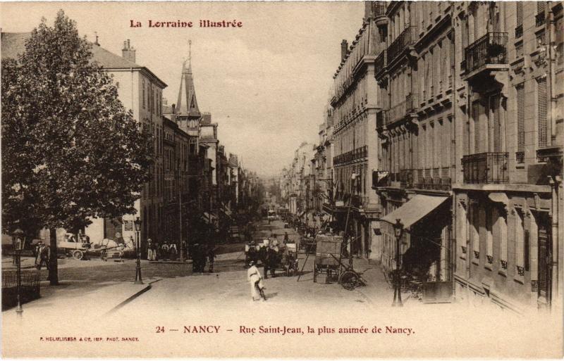 Carte postale ancienne Nancy Rue Saint-Jean à Nancy