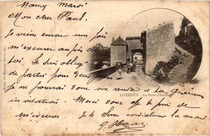 Carte postale ancienne Liverdun Porte d'En Haut à Liverdun