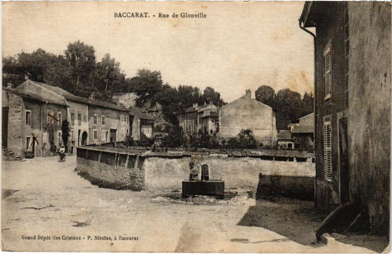 Carte postale ancienne Baccarat Rue de Glonville à Baccarat