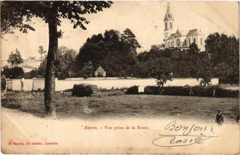 Carte postale ancienne Bayon vue prise de la Route à Bayon