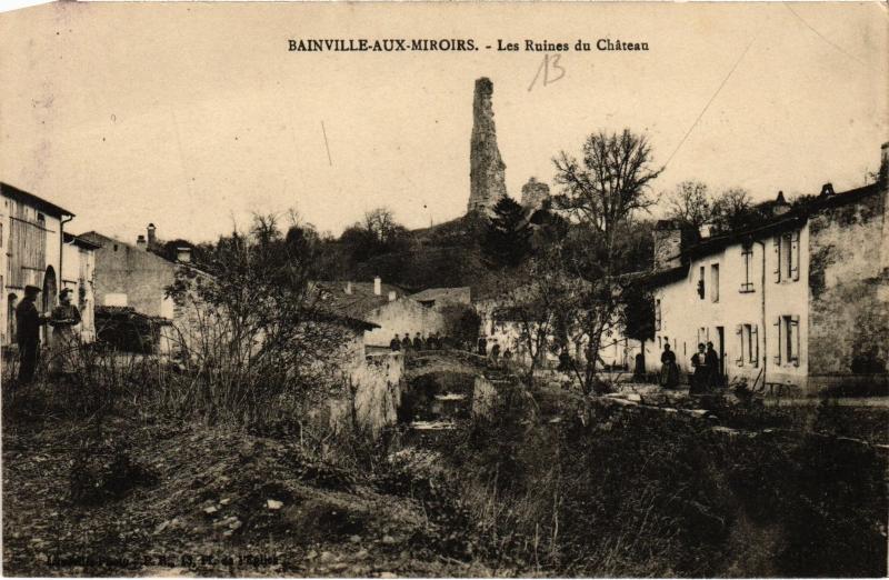 Carte postale ancienne Bainville Ruines du chateau