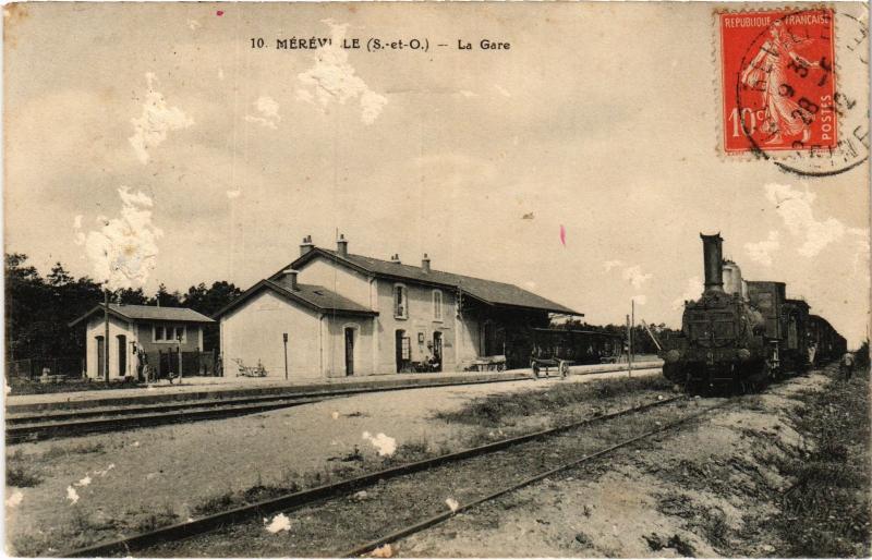 Carte postale ancienne Mereville la gare
