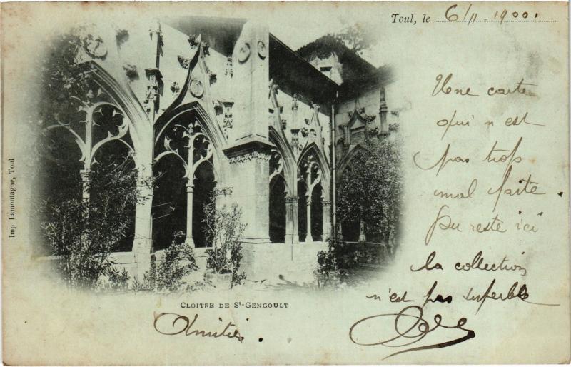 Carte postale ancienne Toul Cloitre de Saint-Gengoult