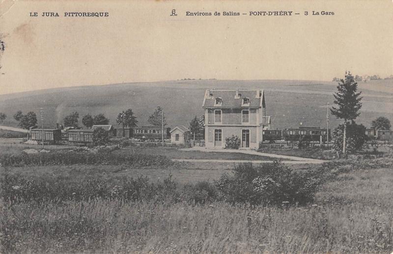 Carte postale ancienne Environs De Salins - Pont D'Hery - La Gare